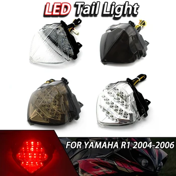오토바이 연기 LED 후면 방향 지시등 테일 스톱 라이트 램프, 야마하 YZF R1 2004 2005 2006 YZF-R1 YZF1000 04 05 06 통합