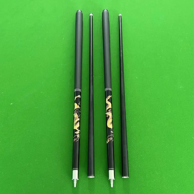 1/2 Split Carbon Fiber Pool Cue Shafts Chinese Royal Household Style Golden Dragon Pattern Dragon Designs Billiard Cue Stick