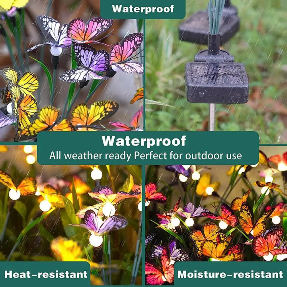 

Realistic Butterfly Lamp Solar-powered Butterfly Landscape Lamp Waterproof Automatic Charging Led Garden Light for Yard Patio