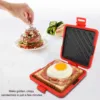 Microwave Toastie Sandwich Maker Microwavable Toaster with Adjustable Silicone Straps No Electricity Cordless Microwave Toaster 2
