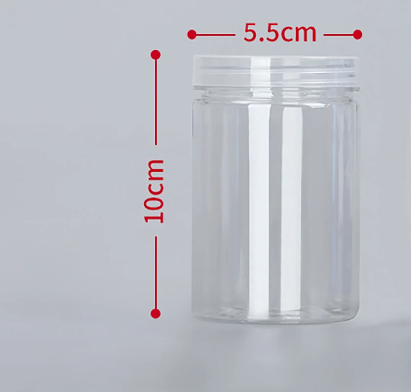 1PC Plastic Packing Bottle PET Clear Empty Seal Bottle Circular Bucket Storage Biscuit Jar Food Grade Sealed Cans Tank Container