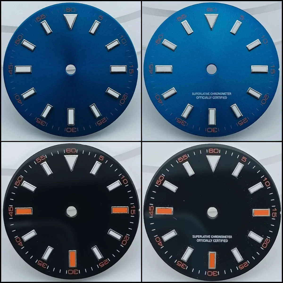 Quadrante Dell'Orologio Sterile Blu Nero Da 28.5Mm Per Oyster Datejust Milgauss No Date Fit Seiko Nh35 Nh36 8215 2824 Blu Bgw9 Quadrante Luminoso