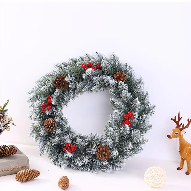 30/40/50cm Christmas Wreath Artificial Pine Cone Green Garlands Home Decorations Window Door Hanging Ornaments New Year Navidad 2