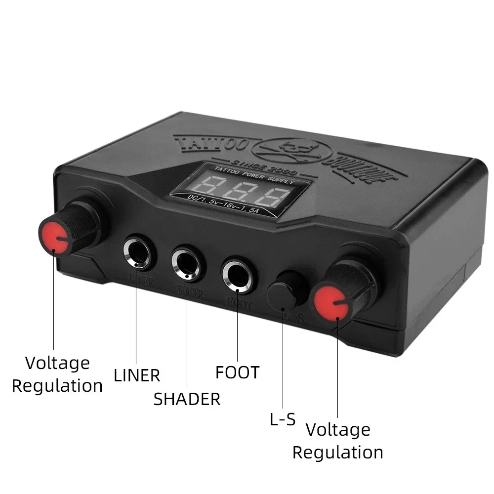 Tattoo Power Supply Professional Tattoo Power Supply Double Dual LED 3 Digital Display for Liner Shader Rotary Machine