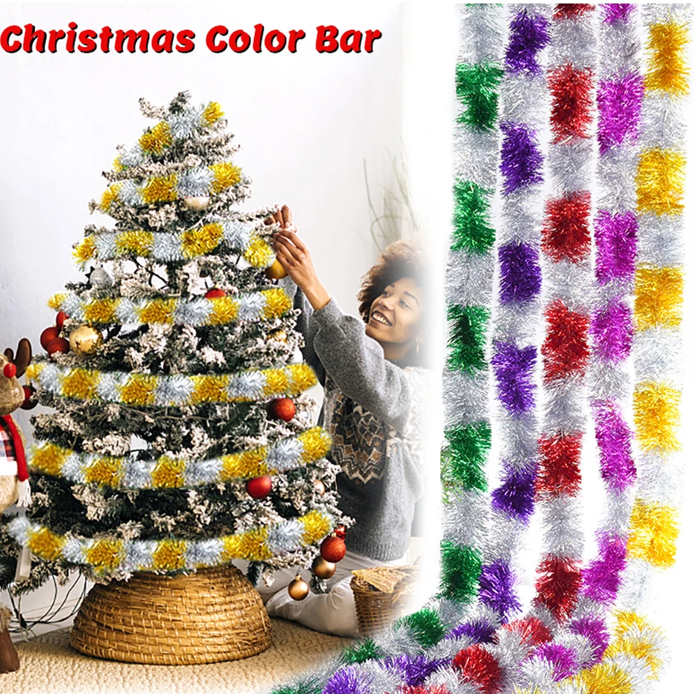 

2.3m Long Christmas Colorful Hanging Ribbon Xmas Tree Hanging Wrapping Ribbon Christmas Ornaments New Year Decoration Supplies
