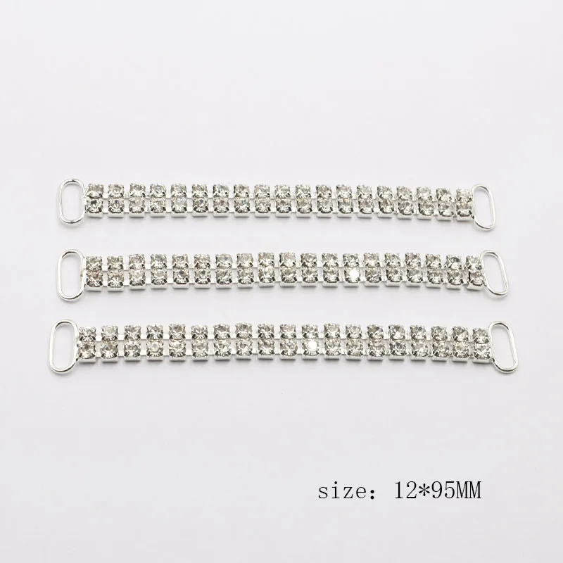 완전 투명 크리스탈 라인스톤 비키니 연결 버클 수영복, 비키니 장식 금속, 2 열 10 개, 12*95mm, 신제품