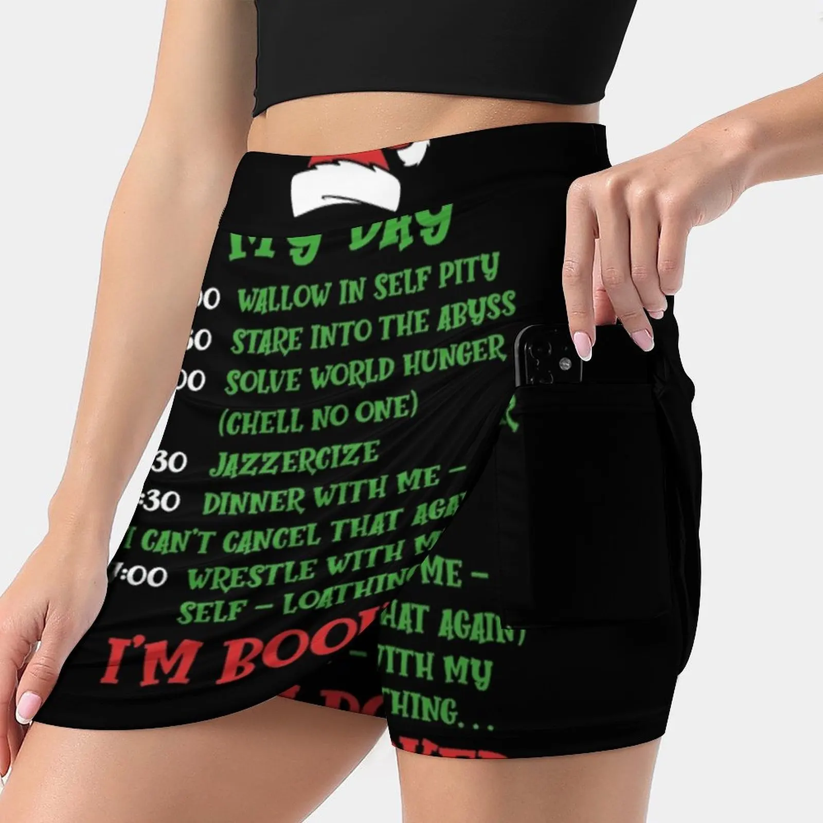 

Booked New Women Skirts Double-Layer Printed Short Dress Mini Sport Skirt Schedule Schedule Christmas Christmas Schedule
