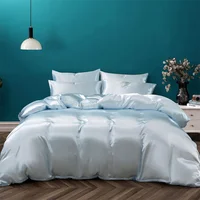 100% Silk 3pcs Bedding Set Natural Mulberry Silk Duvet Cover Set with 2pcs Pillowcase Solid Color Quilt Cover Pillow Case Luxury 1