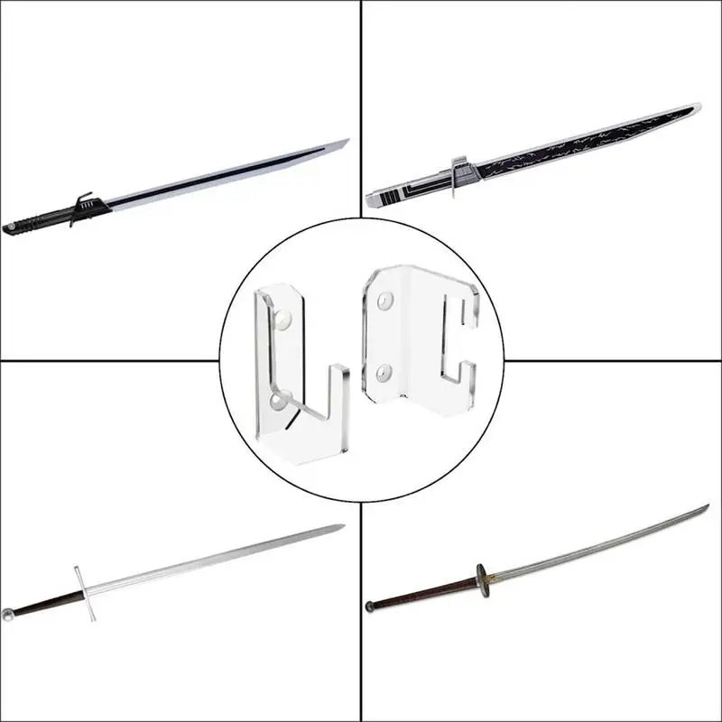 Swords Display Hanger Horizontal Lightsaber Stand Wall Mount Swords Wall Holder Lightsaber Wall Stand Clear Acrylic Display Rack 3