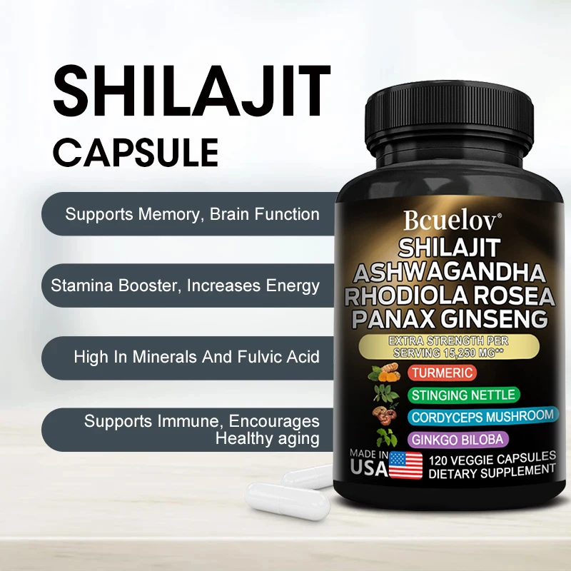 Himalayan Shilajit Capsules with Ashwagandha and Ginseng