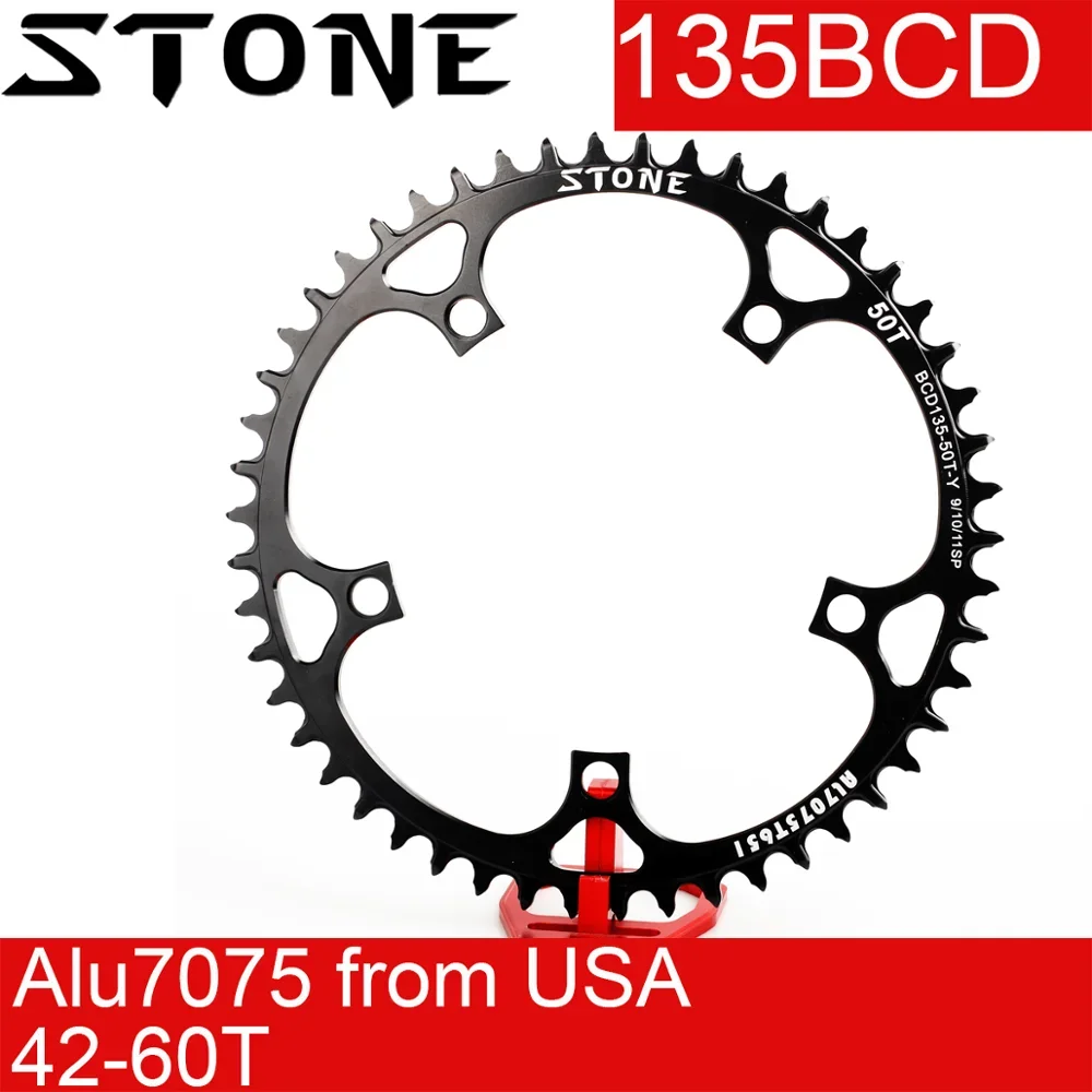 

Stone Chainring 135BCD Round narrow wide tooth 42 44 48 50 52 54 56 60T Bike Chainwheel Bicycle Tooth Plate 135 bcd