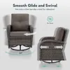 5 Piece Patio Furniture Set with Fire Pit Table - Glider Loveseat, Tempered Glass Side Table, Wicker Patio Sofa Set 3