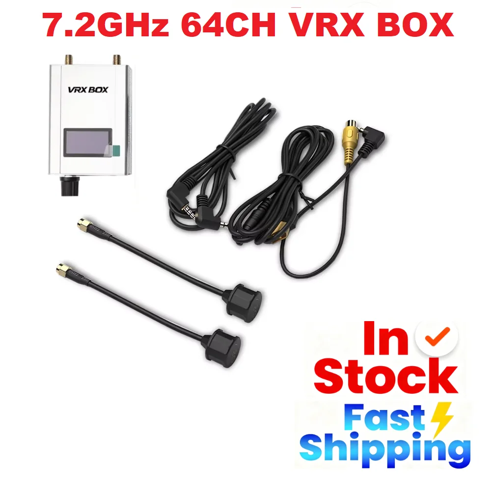 Récepteur VRX avec antennes, adapté pour Émetteur Vidéo 7.2G 3W/5W VTX