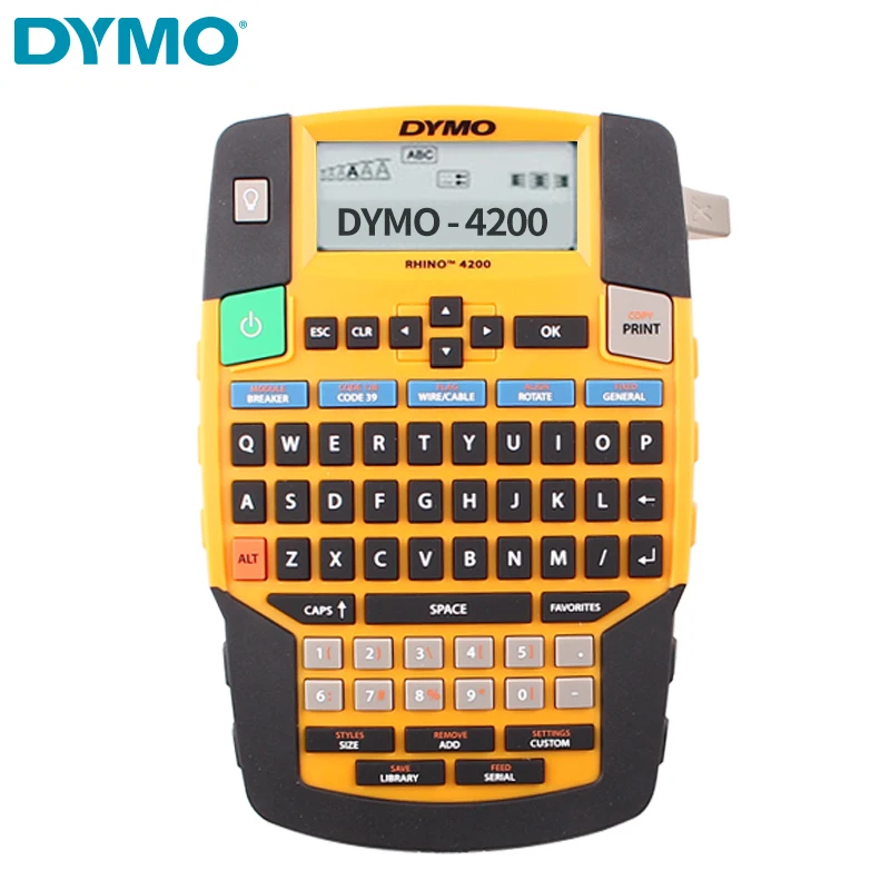 DYMO 4200 라벨 프린터 Rhino 산업용 라벨 메이커, 유연한 나일론 비닐 라벨 테이프, 45013 45023 18443 18444 18488 18432