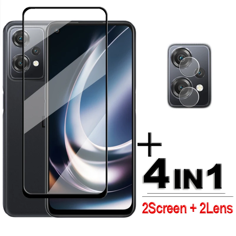 

4in1 For OnePlus Nord CE 2 Lite 5G Glass 2.5D Full Cover Screen Protector Nord CE 2 Lite Tempered Glass Nord CE 2 Lite Lens Film
