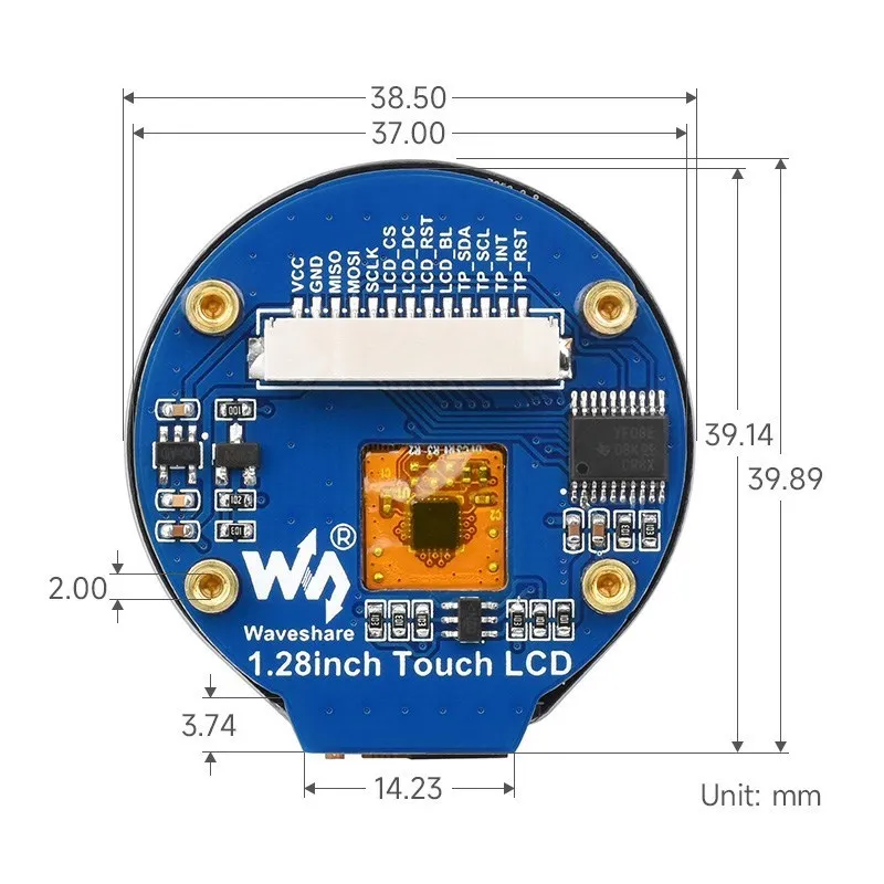 1.28 palec IPS dotek obrazovka 65K kolo LCD SPI I2C rozhraní volný demk tutorial MCU kompatibilní pro arduino STM32 malina pi pico