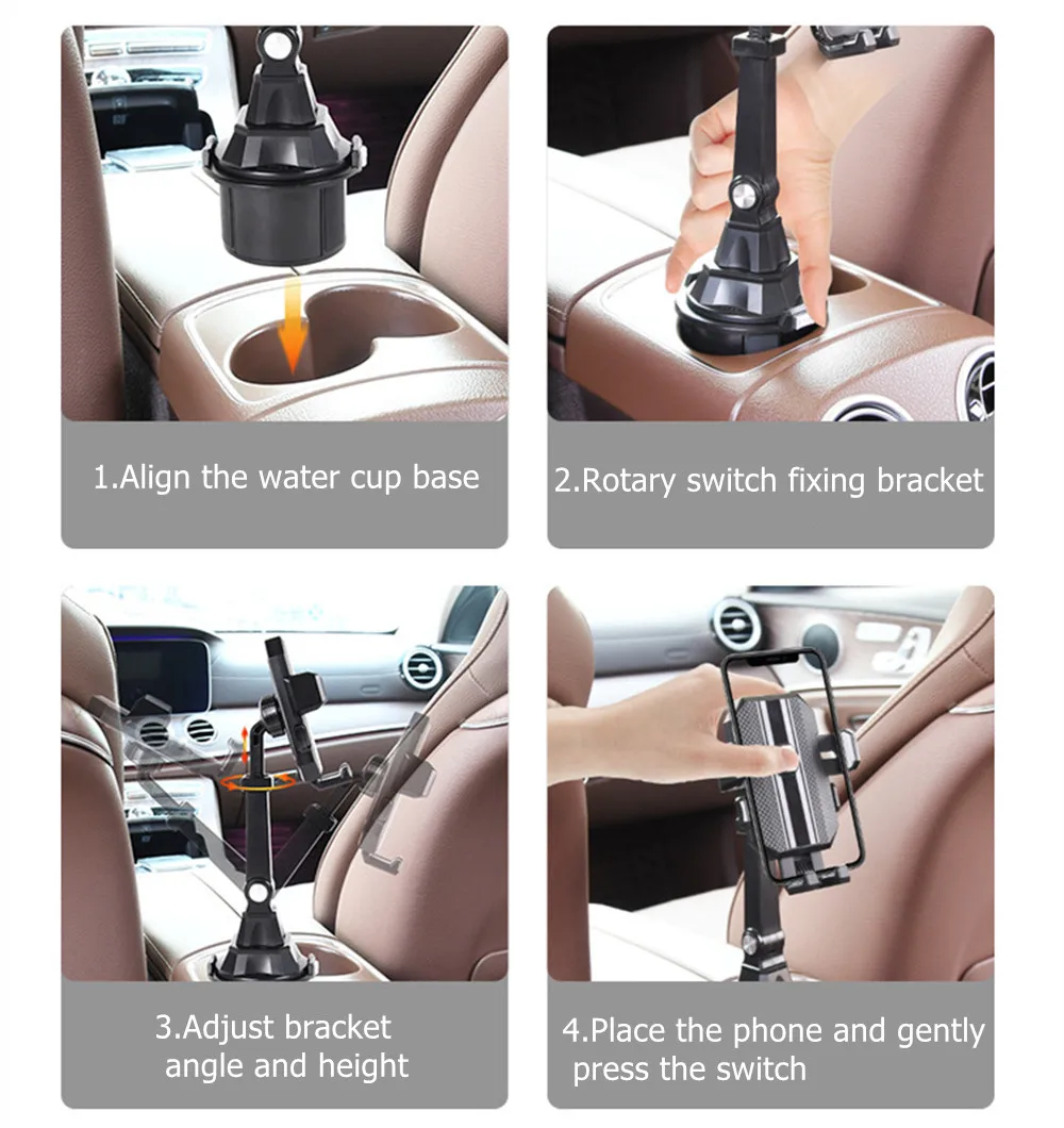Cup Holder Phone Mount Adjustable Height Cup Cell Phone Holder for Car Truck with Quick Swivel for iPhone 14 Pro Max All Phones