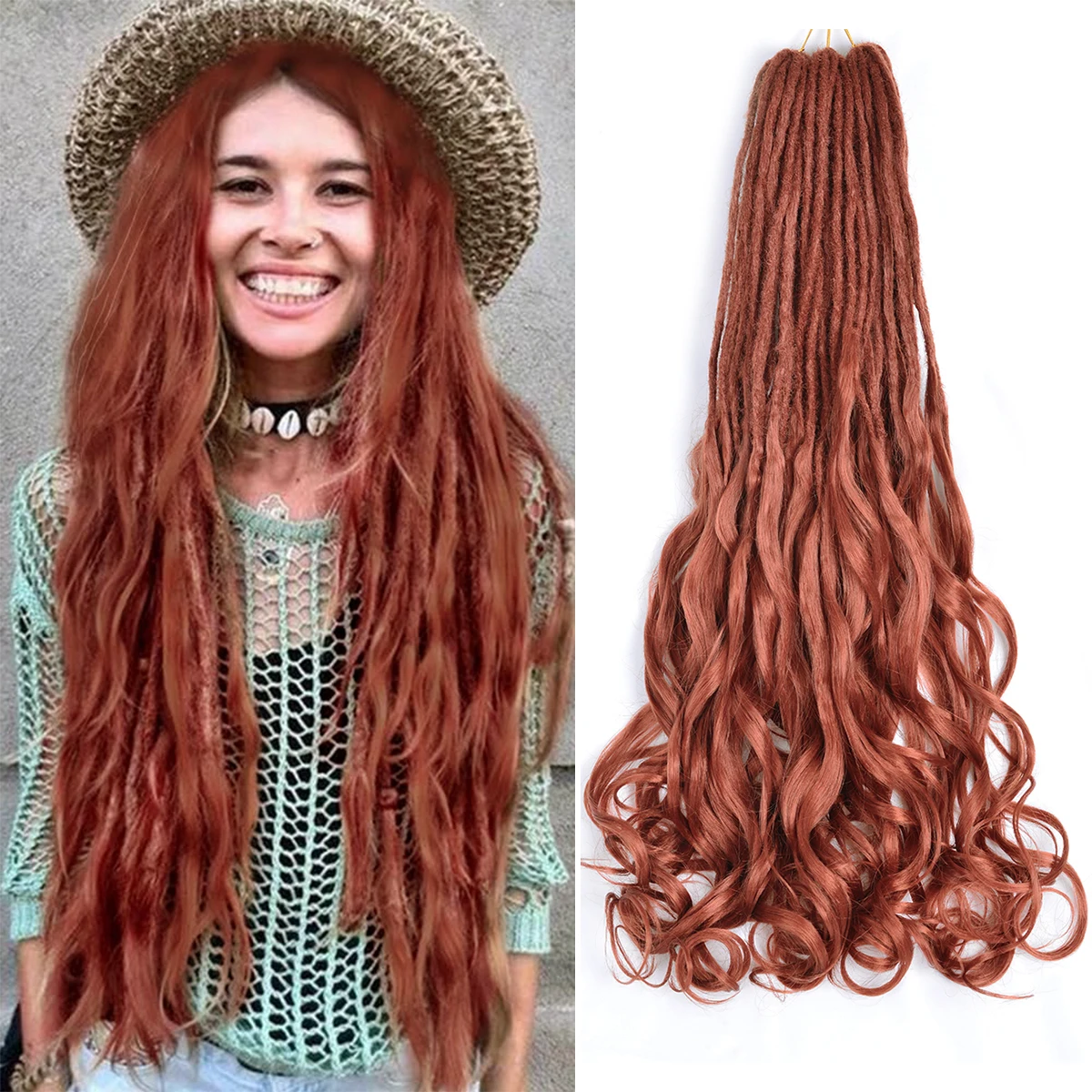 26 Inch Handmade Dreadlocks Synthetic Hair Extensions Soft Crochet Dreadlock Braids Hair Synthetic Locs Braids Hair For Women 2