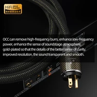 ATAUDIO HiFi Power Cable with EU/US/AU Carbon Fiber Gold Plated Plug Audio Power Cord for Power Filter Amplifier 5