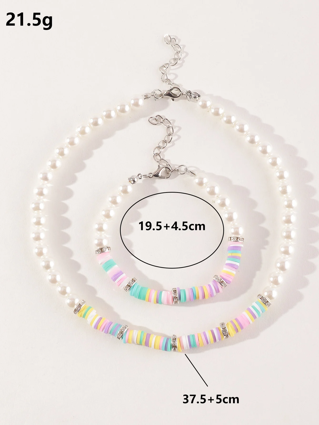 Love Rice Bead Necklace Ring Bracelet Set
