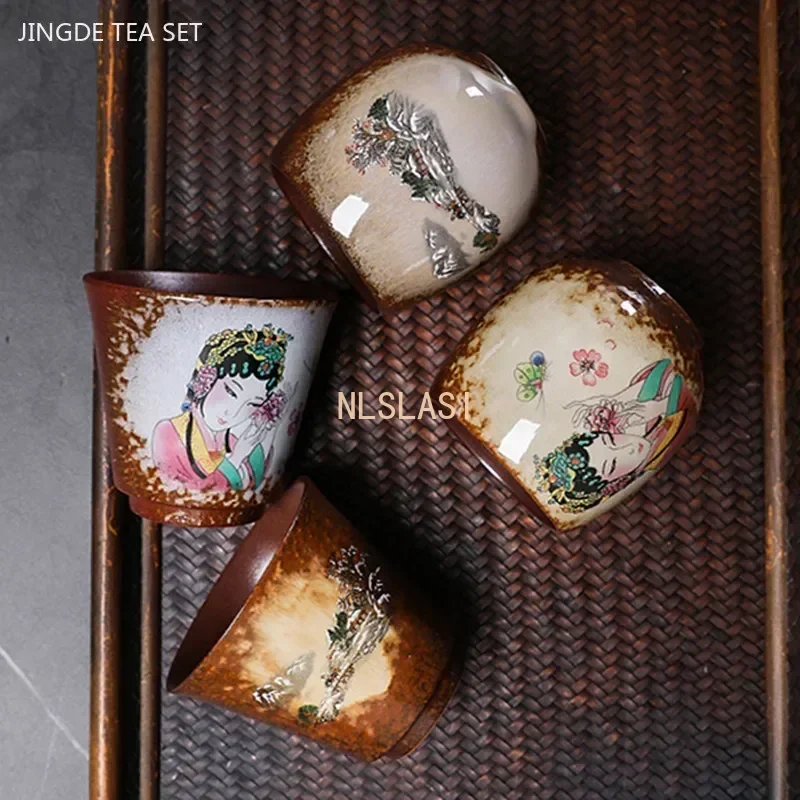 110/120ml Vintage Exquisite Ceramic Tea Cups Hand-painted Porcelain Master Cup Traditional Custom Teacup Chinese Tea Accessories