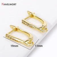 Fermoirs de boucles d'oreilles en Zircon incrusté plaqué or 18 carats, pour raccords de boucles d'oreilles à la mode, accessoires de fabrication de bijoux à faire soi-même, vente en gros 4