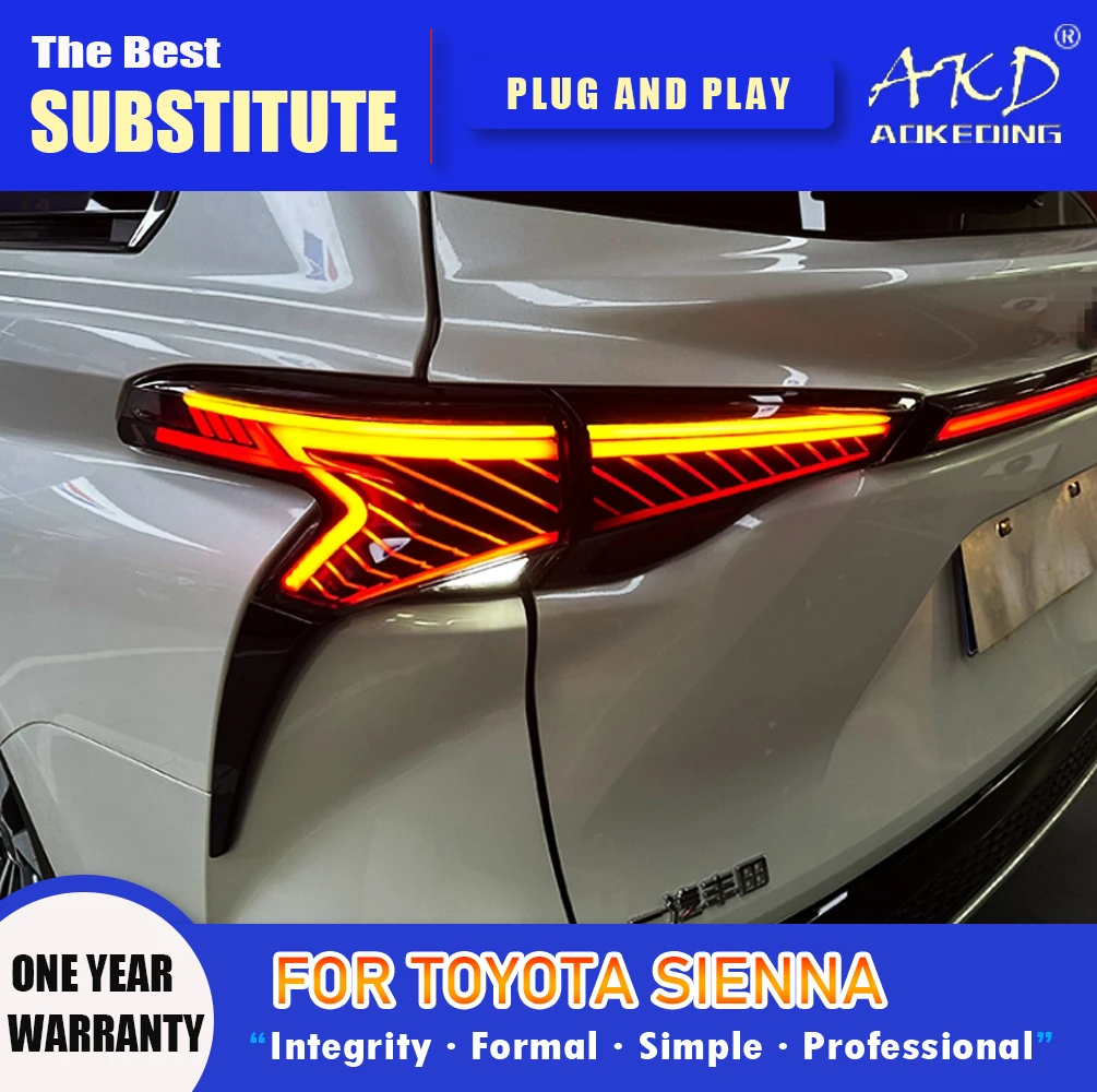 

Задний фонарь AKD для Toyota sienna 2021-2023 светодиодный задний фонарь sienna задний противотуманный сигнал поворота Автомобильные аксессуары IS200