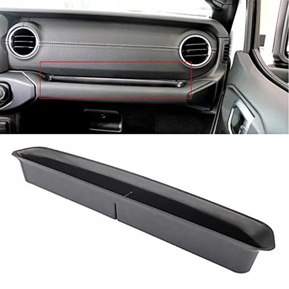 SXMA Passenger Grab Tray Organizer Grab Handle ABS Storage Box for  2018-2019 Jeep Wrangler JL JLU Black