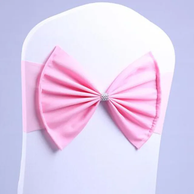 10 Darabos Spandex Szék Szárnyak Csokornyakkendő Esküvői Parti Nyújtott Csomó Borító Dekoráció Zenekar Sash A Bankett Eseményhez - Image 4