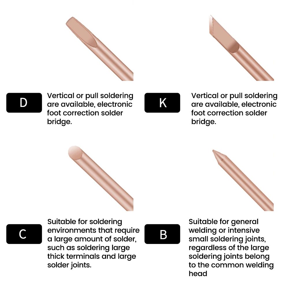 Soldering Iron Tips 4pcs External Heat Solder Iron Tip Pure Copper 30W 40W 60W Replacement