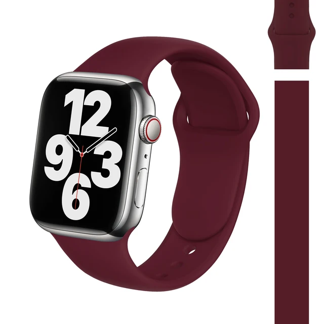 Silicone Strap for Apple Watch Band 45mm 41mm 44mm 40mm 42mm 38mm Correa Watchband Armband Bracelet iWatch Series 7 SE 6 5 4 3 2 32