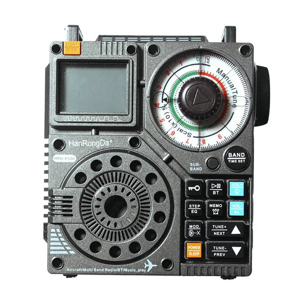 

Newest HRD-A320 Graphite Gray Aviation Band Radio Outdoor Lighting Emergency Radio Bluetooth TF Card Play