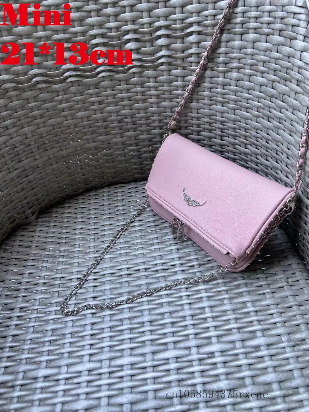 

ZADIG&VOLTAIRE Shoulder Bags For Women Crossbody Bag Designer Wing Decoration 2Chains Straps Mini Rivet Rock Flap Zipper