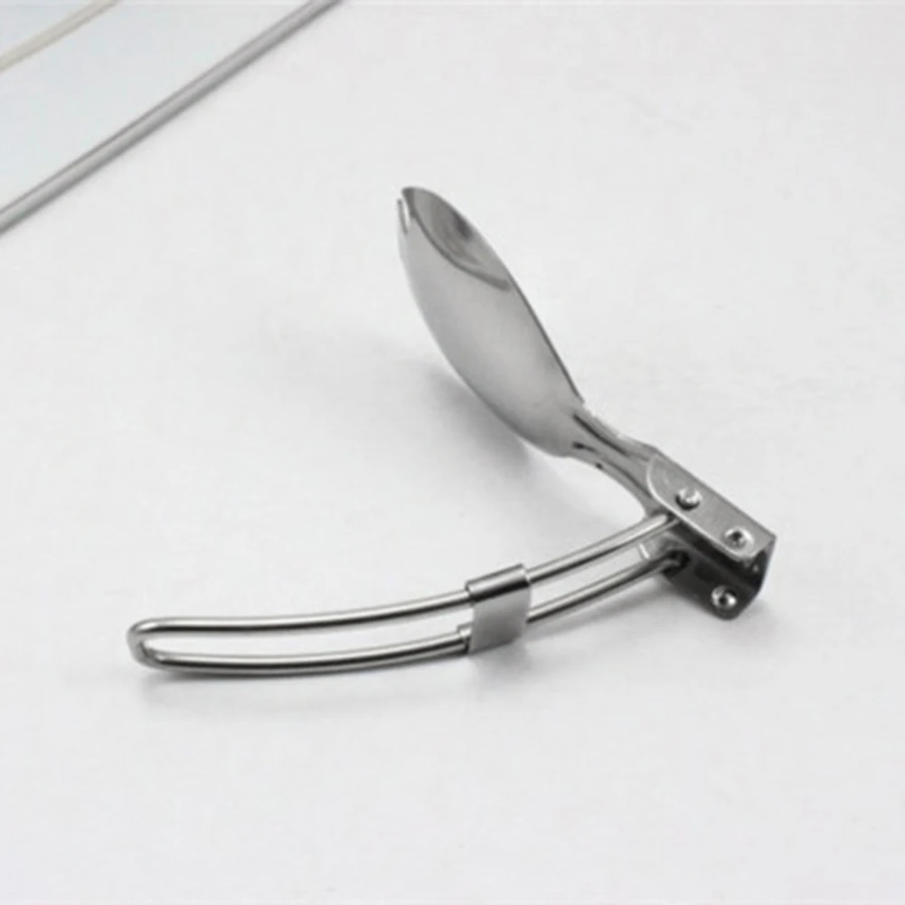 Stainless Steel Foldable Spoon Fork Reusable All-in-one Folding Spork for Camping Hiking Picnic Backpacking