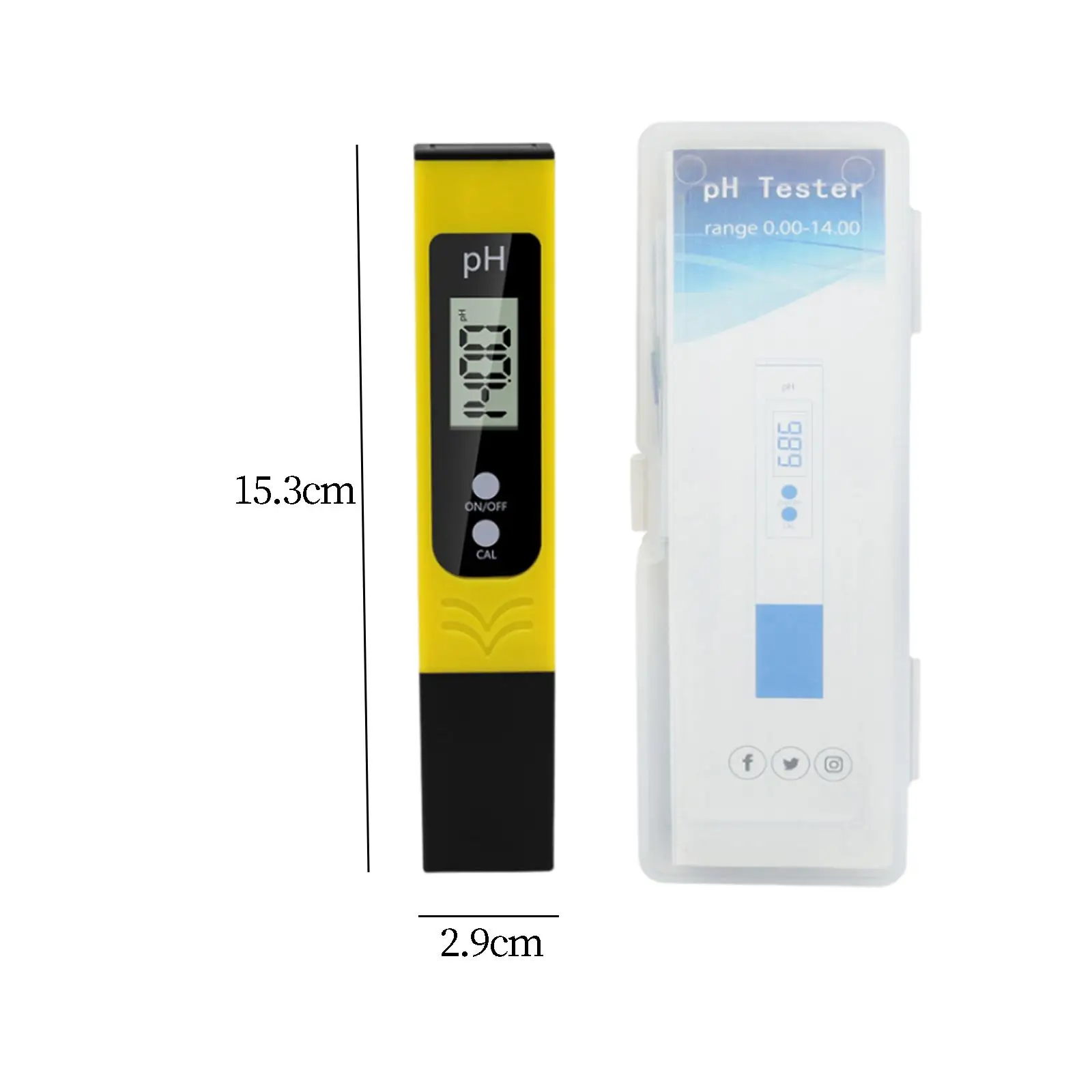 PH Meter Small Size Multifunctional Range 0.00-14.00PH High Sensitivity for