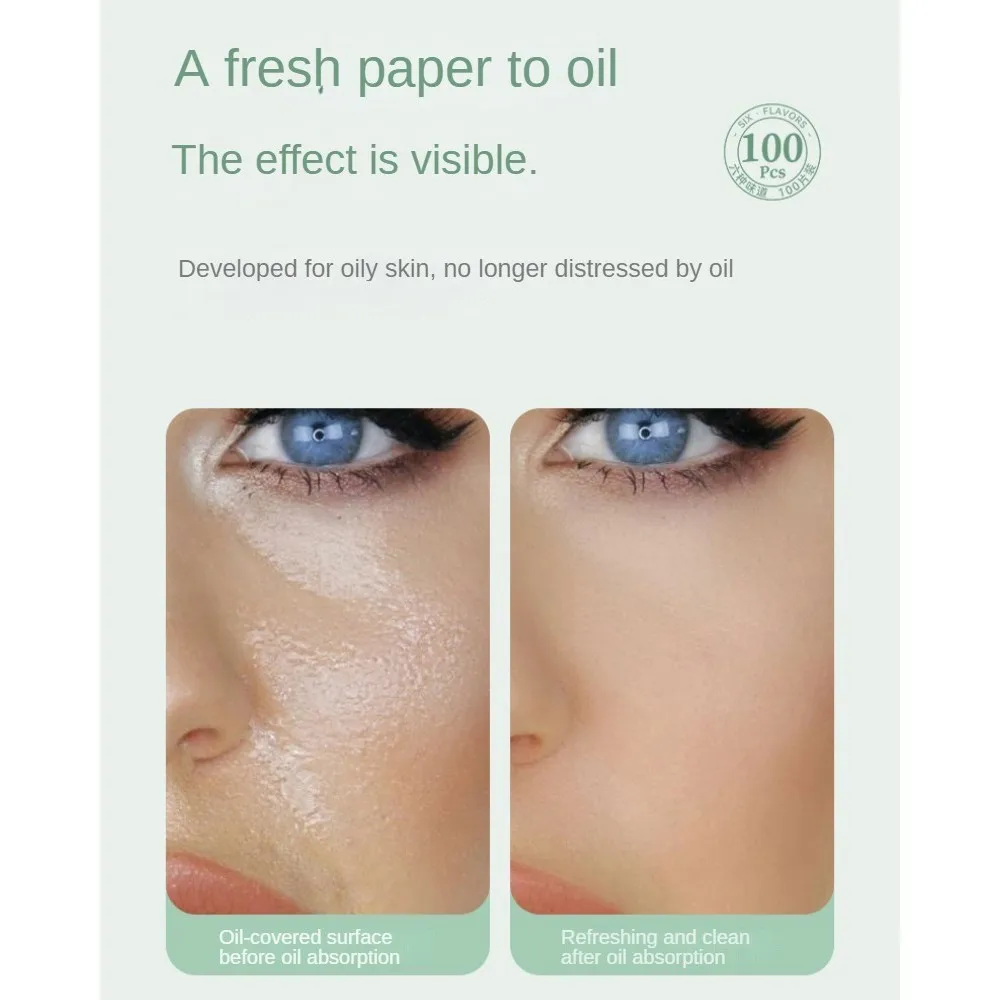 Facial Oil-absorbing Paper 100 Pieces For T-zone Oil Control