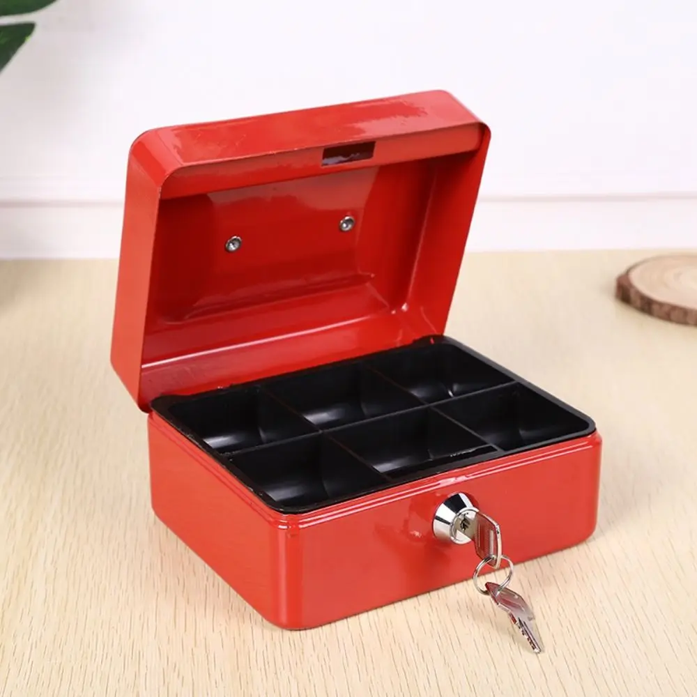 

Protable Metal Key Safe Box Home Shop Safety Box Storage Money Cash Jewellery With Drawer Carry Box