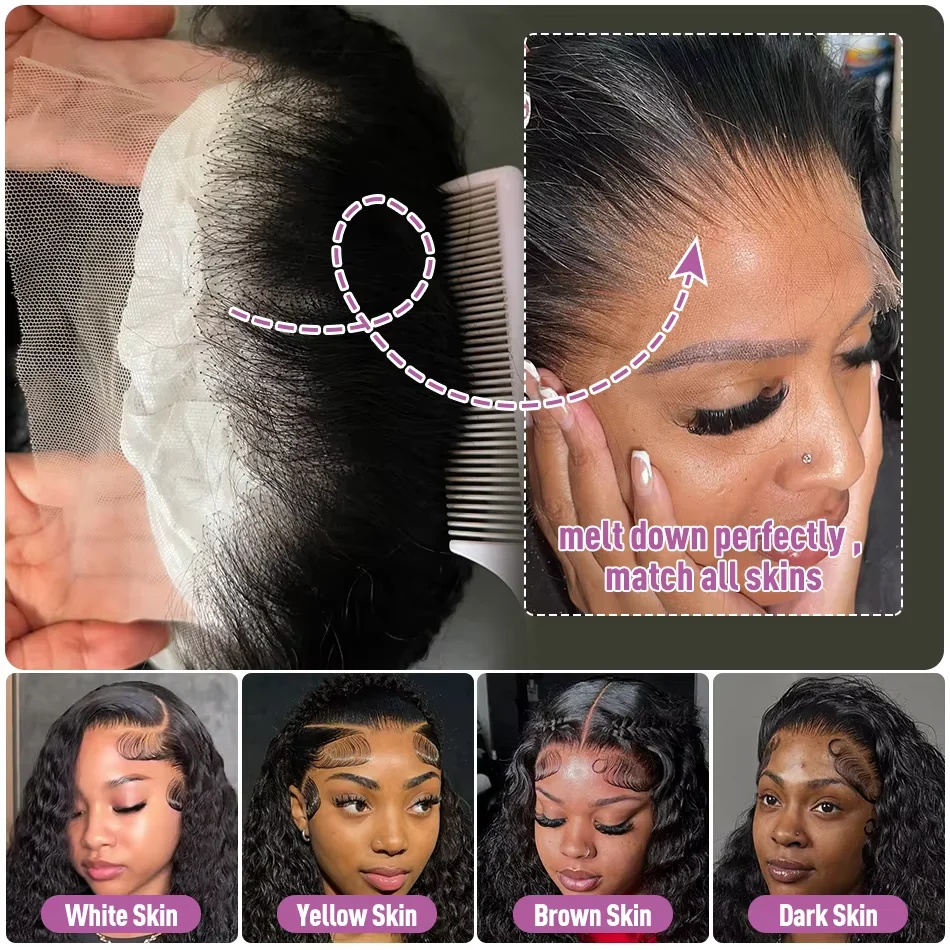 Wigirl 250% Loose Deep Wave 13x6 HD Lace Frontal Human Hair Wigs 40 Inch Brazilian Curly Wigs 13x4 Lace Front Wig Glueless Wig 6