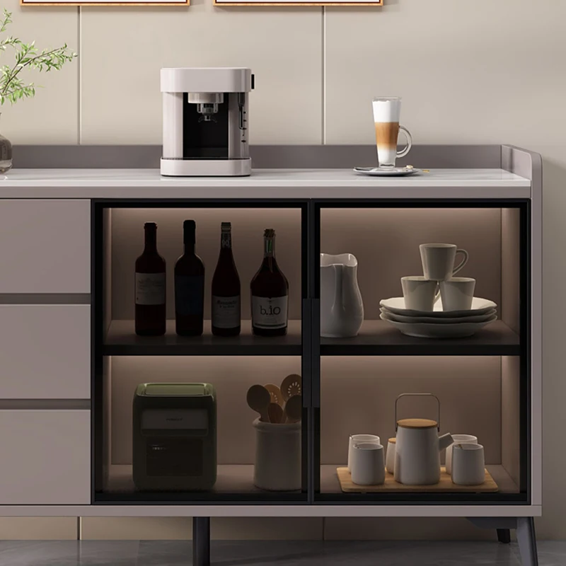 Storage Cabinet Kitchen Unit Storage Cupboard Living Room Cabinets Wooden Door Glass Meuble Cuisine Kitchen Complete Furniture