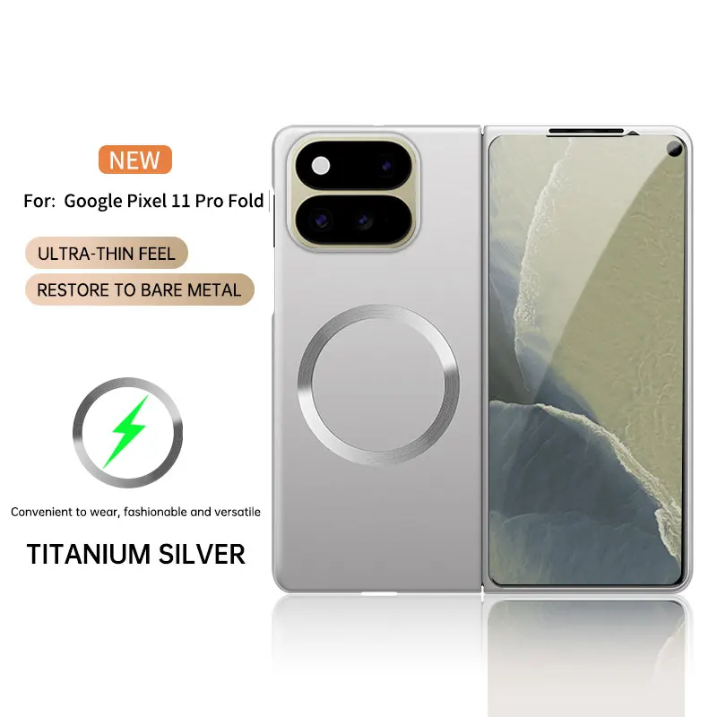 Sleek Frameless Magnetic Case – Metal Matte Finish, Slim Design, Wireless Charging Compatible