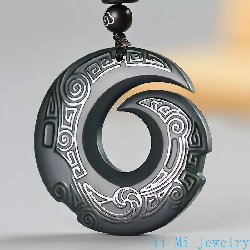 Obsidian Raw Stone Necklace Crafts Decorative Craft Organic Material Feng Shui Piedras Jewelry Lucky Natural Amethyst Ornaments pendant necklace