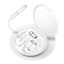 Universal Multi - Port USB Charging Kit - 60W Power Adapter with Type C, Micro USB, and Lightning Connectors (White)