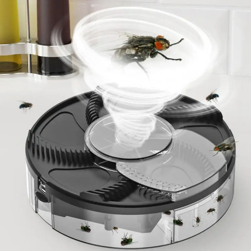 

Automatic Fly Trap Box Removable Fly Trap Box Fly Catcher Control Box Large Capacity Battery Washable Fly Trap For Kitchen Room