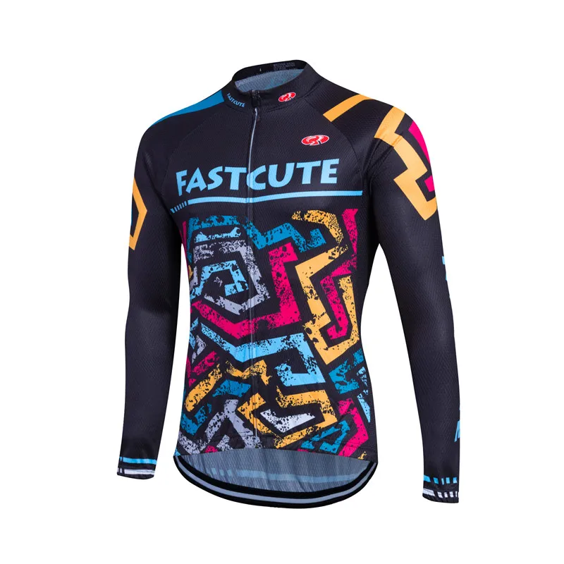 Men's Cycling Jersey Spring Fall Breathable Long Sleeve Men's Cycling Clothing MTB Road UV Protection Shirt
