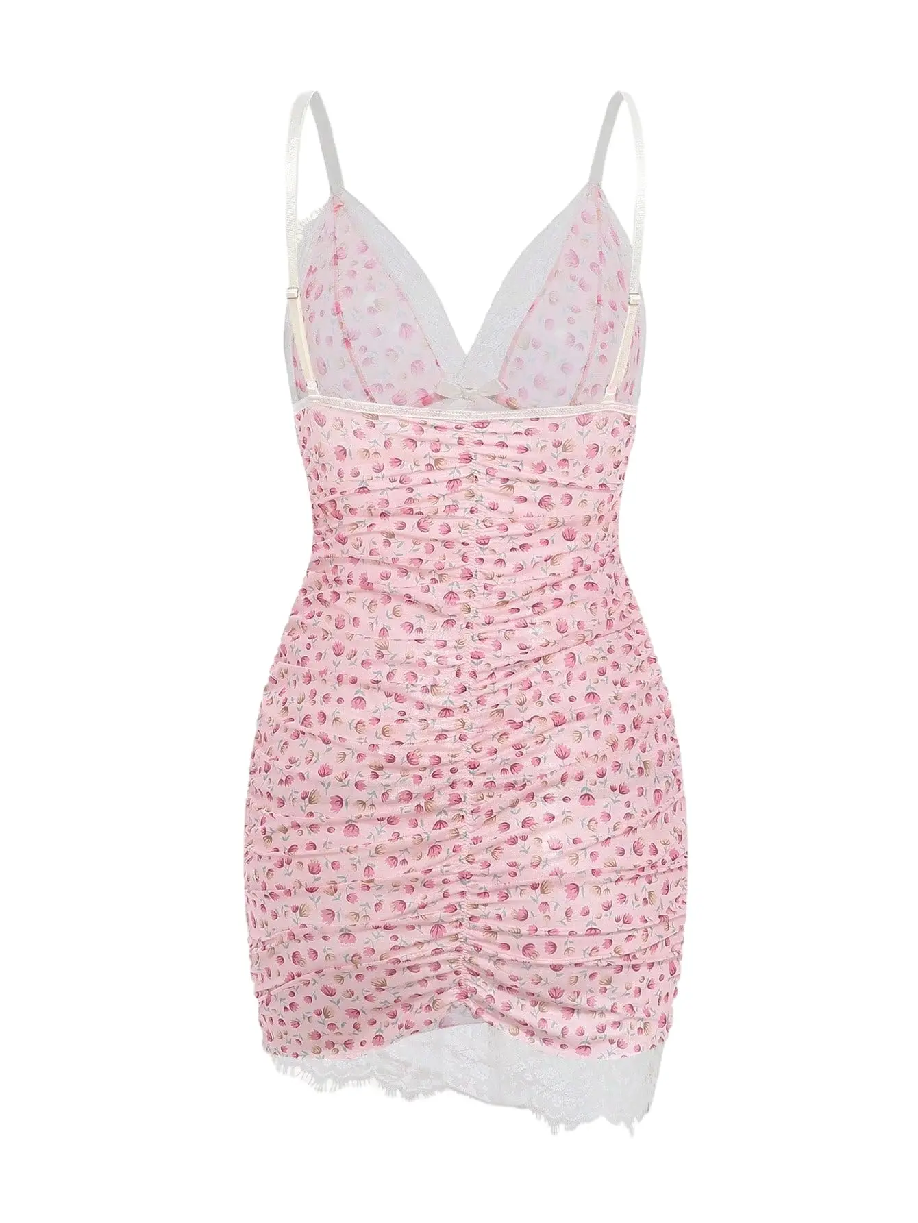 2PCS Women's New Sleepwear Summer Sexy Strap Doll Underwear Set Flower Lace Bordered Bow Tight Dress Sleeping Skirt Hot Selling