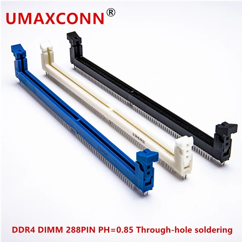 UMAXCONN-DDR4 Connector DDR4 DIMM DIP 288PIN Through-hole soldering Center line 0.85mm Gold-plated 15u Memory slot