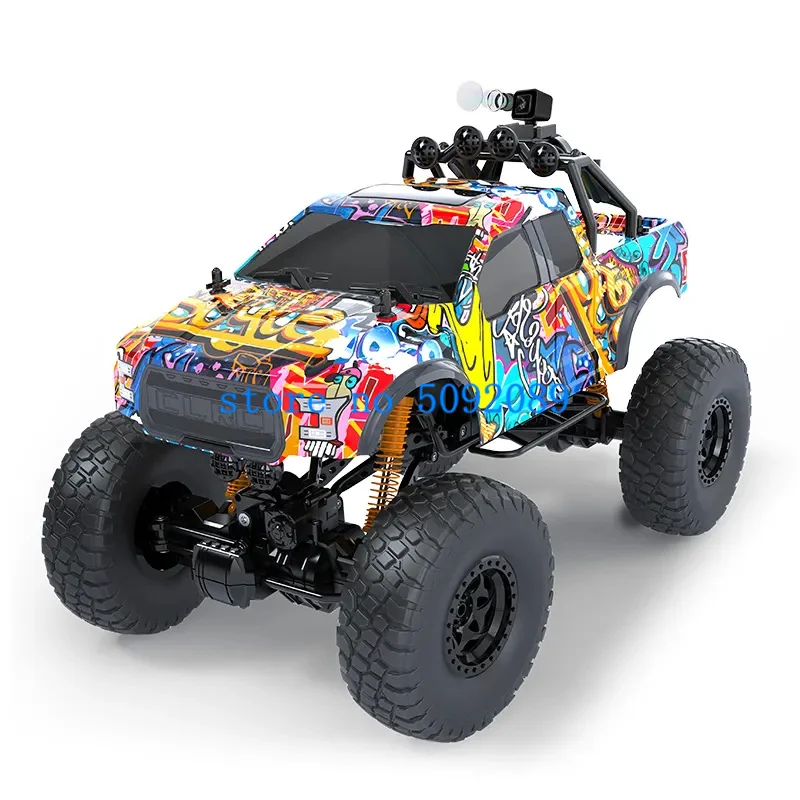 Outdoor 4K HD Camera High-Speed Climb Remote Control Car 2.4G 1:8 Shock Absorber 4WD LED Lighting WIFI FPV RC Off-Road Truck Car 6
