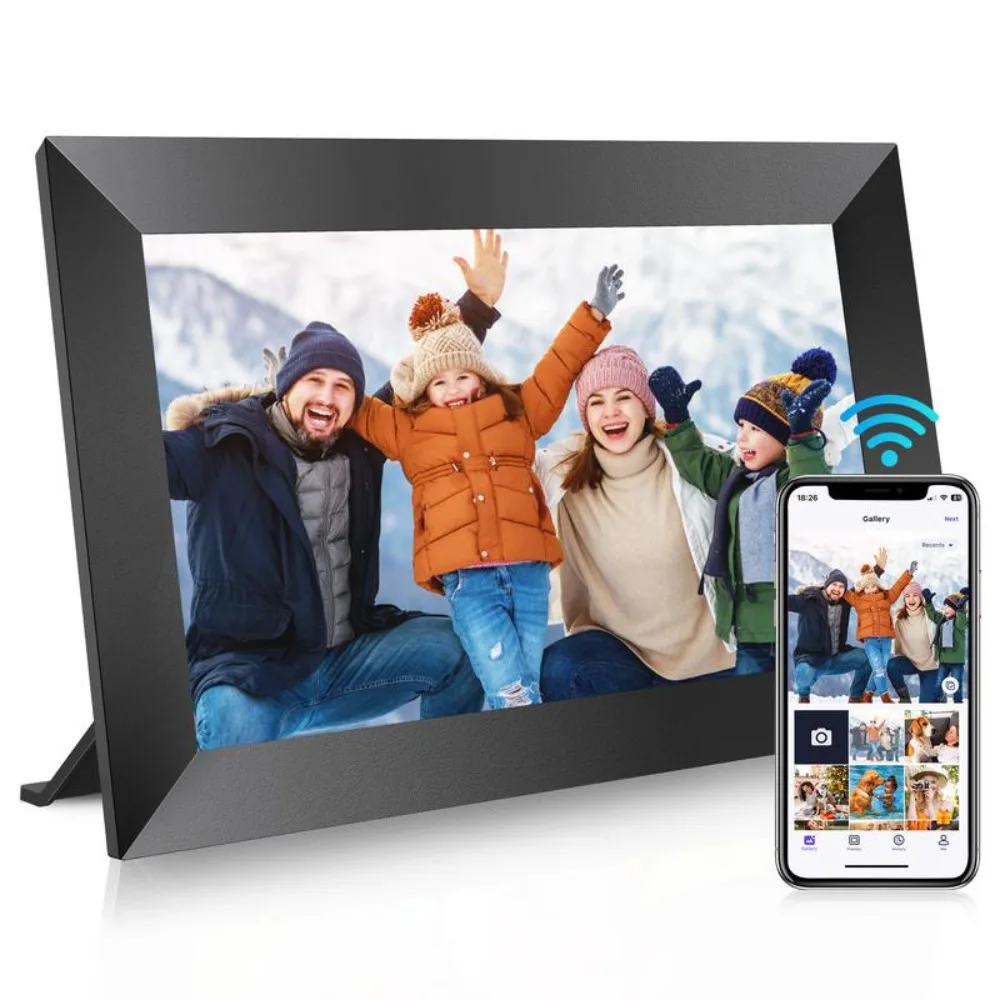 

10,1 дюймовая цифровая фоторамка с Wi-Fi, IPS HD сенсорный экран, облачные Смарт фоторамки со встроенной памятью 32 ГБ, настенный монтаж