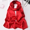 Silk Hijabs for Women Luxury Solid Bandana Ladies Designer Long Headscarf Muslim Hijab Scarves Plain Color Foulard Femme 180cm 5