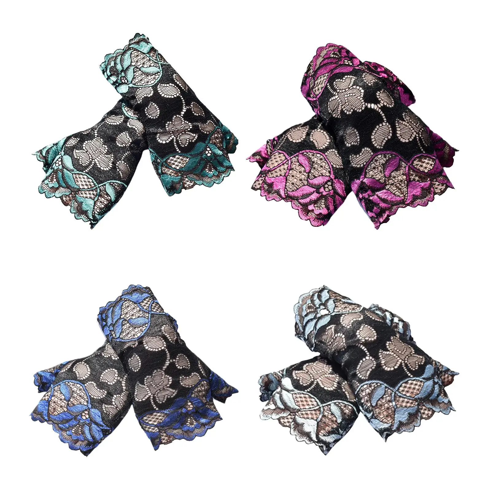 

Sunscreen Fingerless Gloves for fashion Floral Sunscreen Women Lace Gloves for Fishing Performance Cosplay Outdoor Dancing